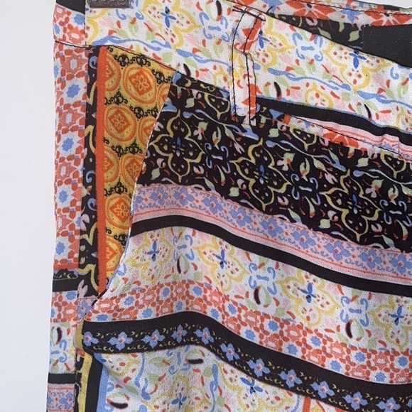 Pomelo Patchwork Mosaic Print Boho Wide Leg Pants - Picture 3 of 7